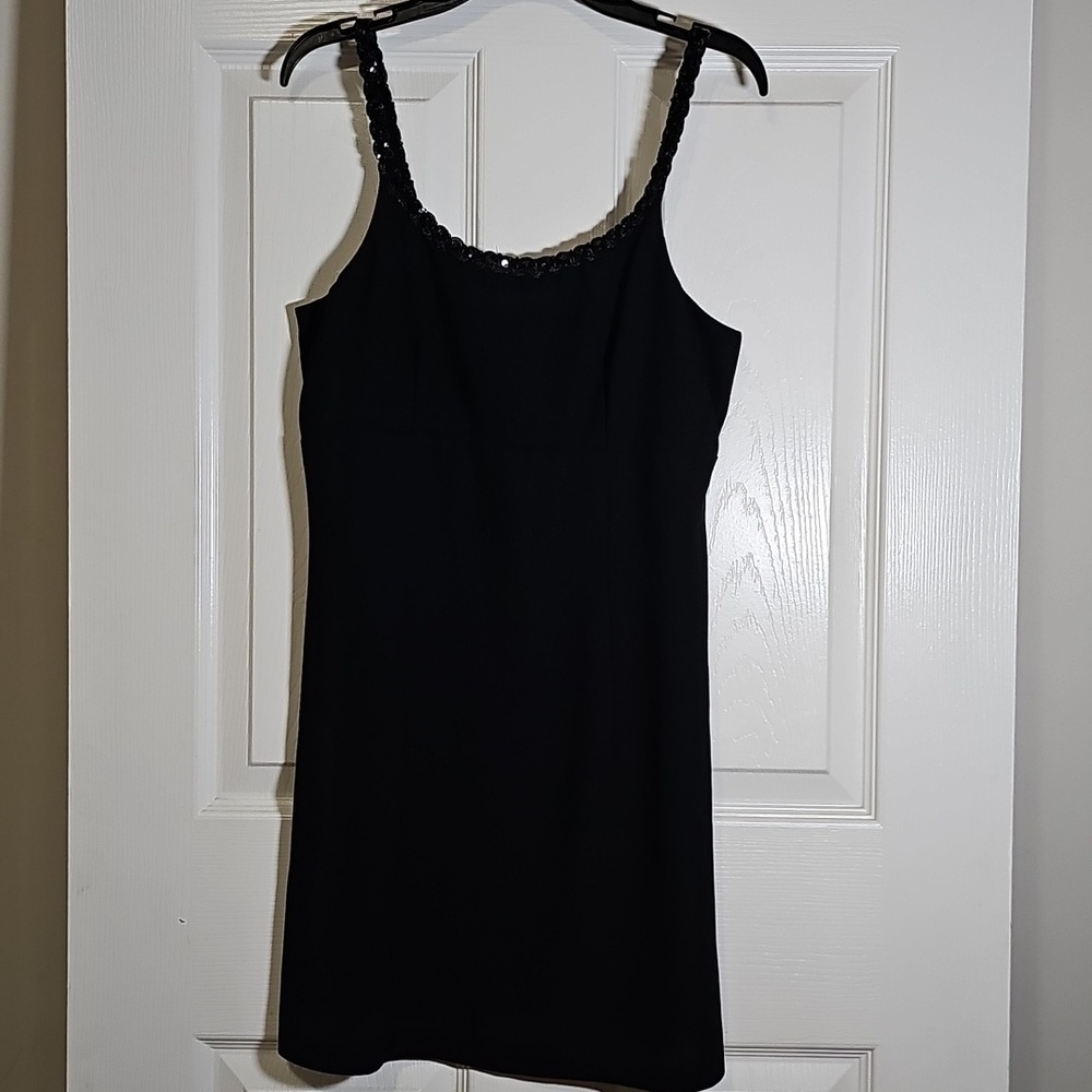 I.N. San Francisco 90s Made in USA Black Sparkly Spaghetti Strap Dress Size 3
